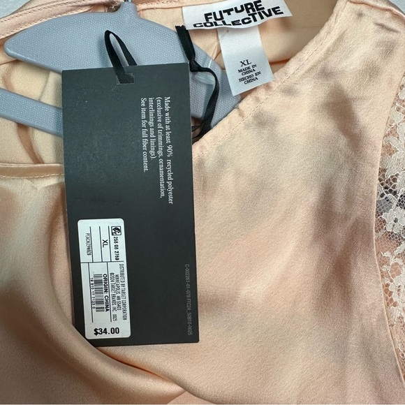 Future Collective | Chic Peach Dress with Lace Detail - Picture 5 of 7